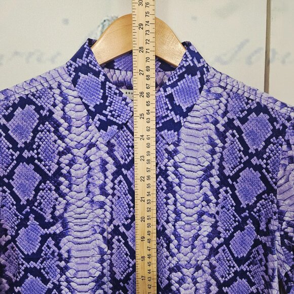 NWT Equipment Femme 100% Silk Slim Signature Shirt Size Small Blue $258 - Picture 7 of 8